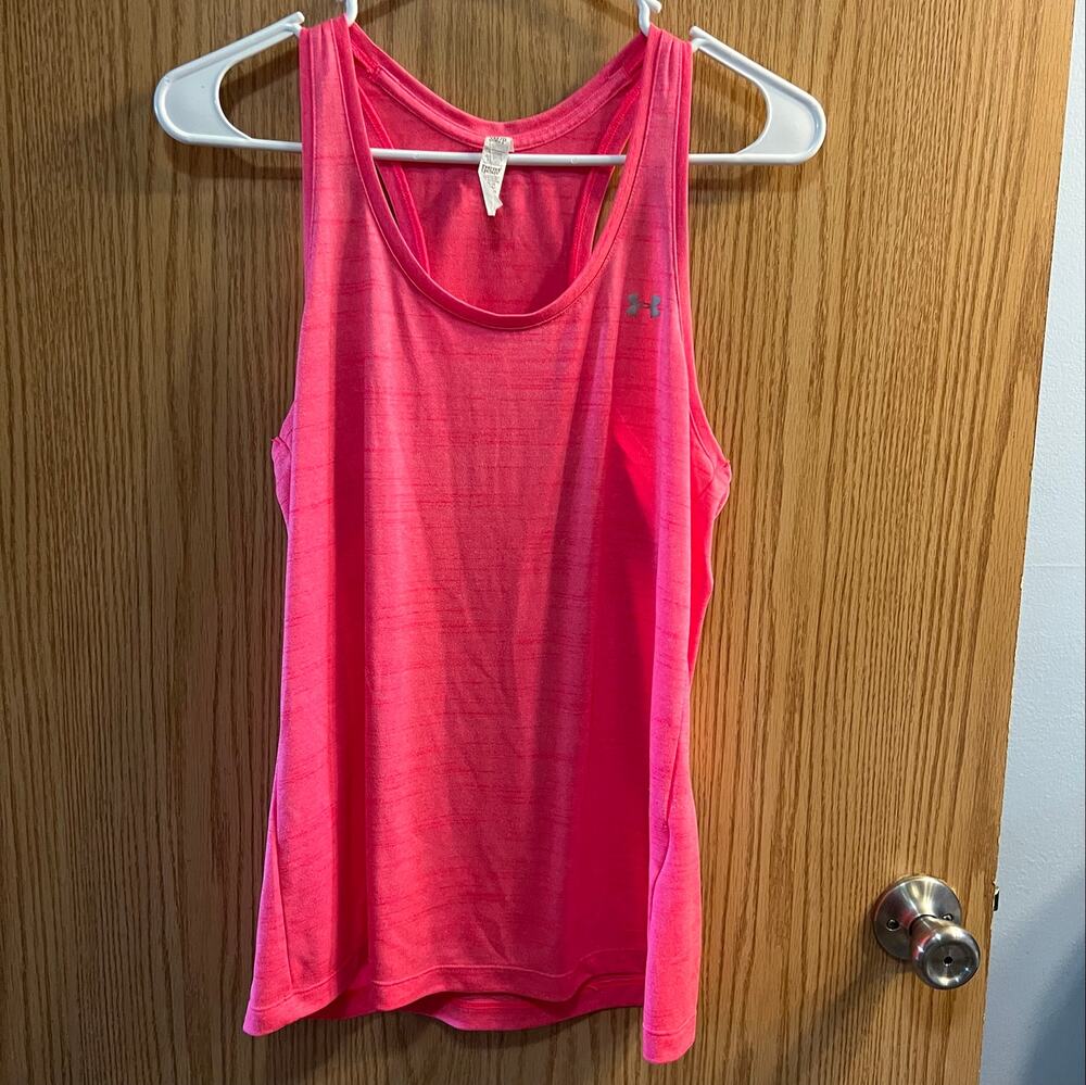 UA Under Armour Racerback Bright Pink Tank Top Women's Size Small